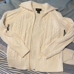 Cotton cable knit sweater Petite
